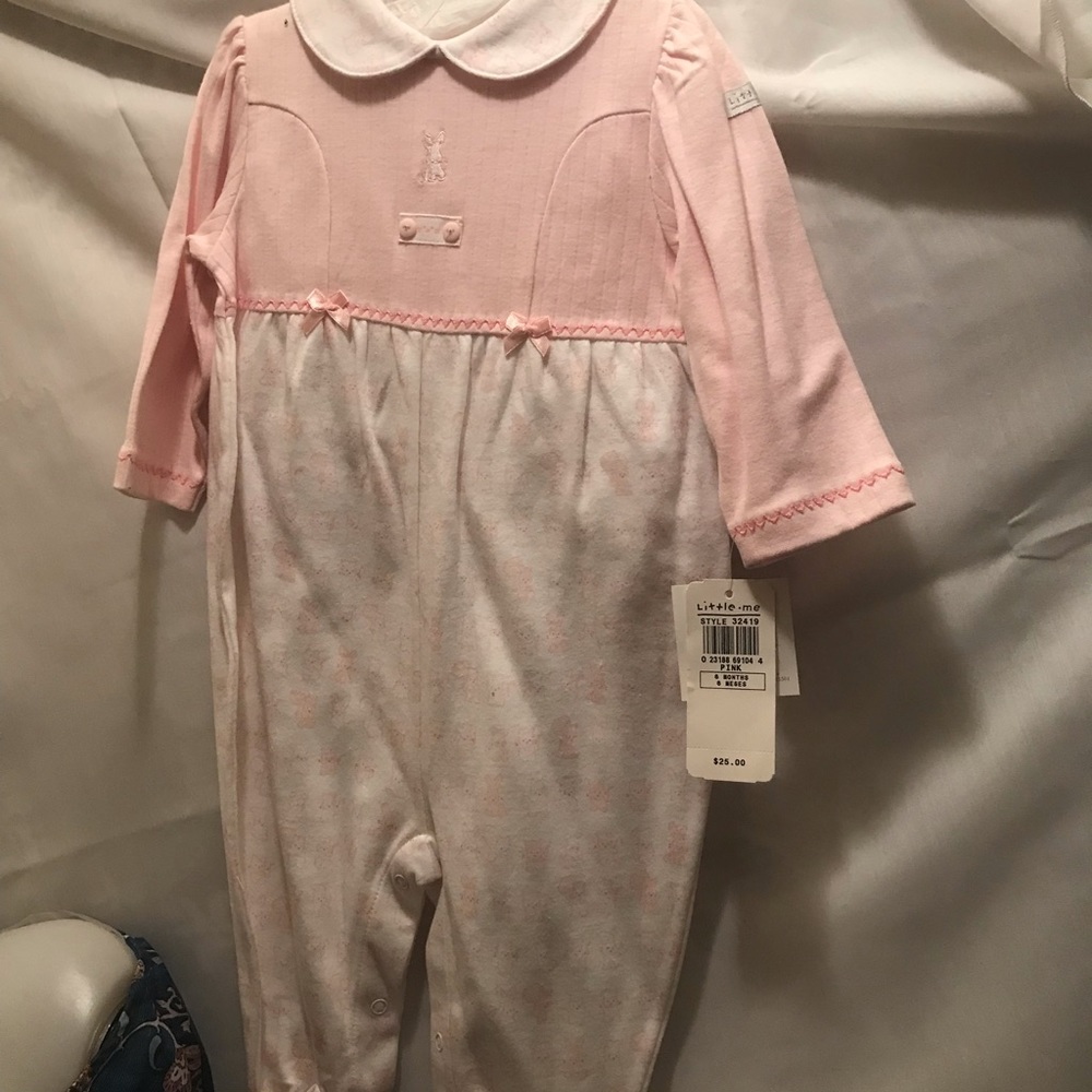 NWT Sz 6 mths bunny rabbit coverall little me vintage